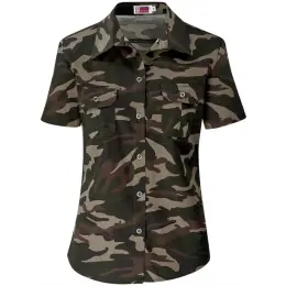 Ladies Short Sleeve Wildstone Shirt Camouflage Front